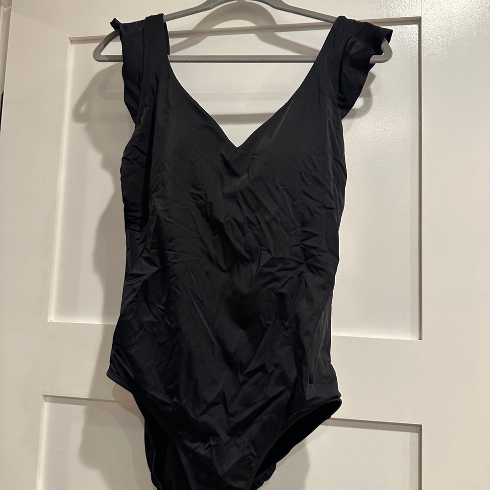 Black V-Neck Swimsuit